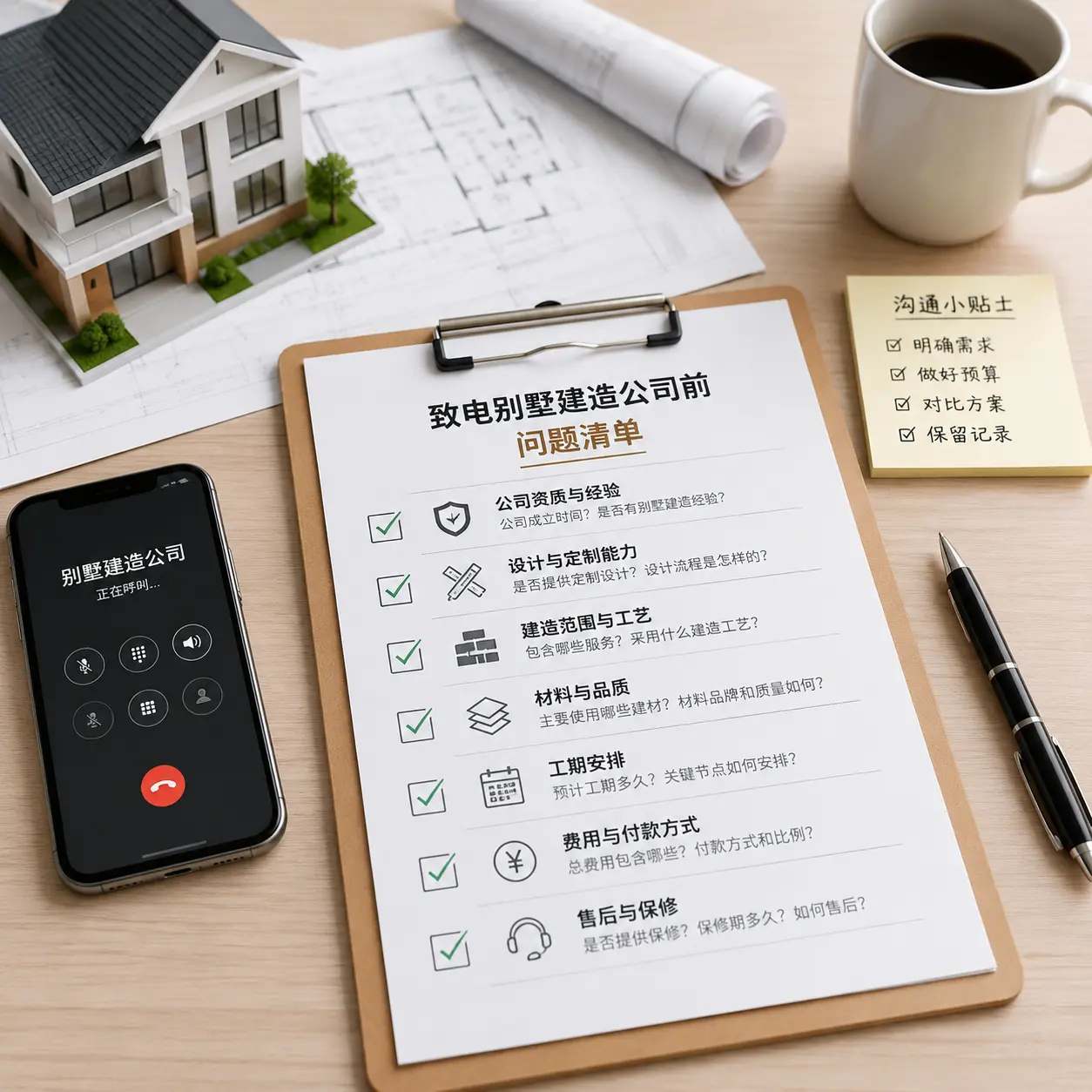 在安顺拨打别墅建造公司电话前的准备工作