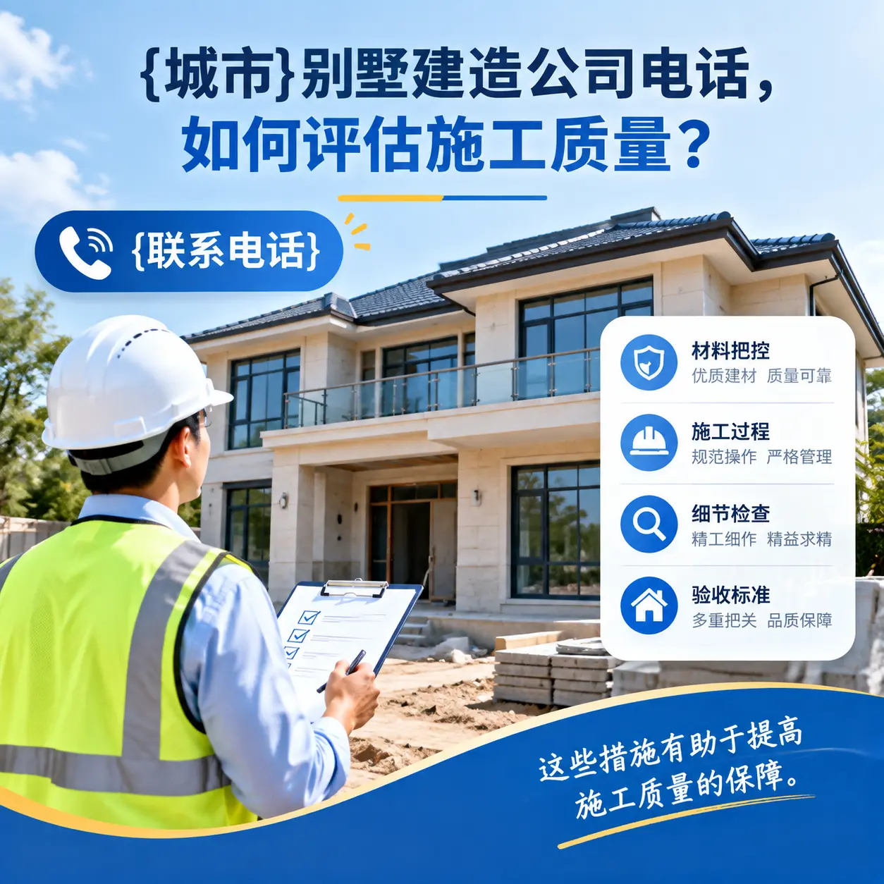 安顺别墅建造公司电话，如何评估施工质量？